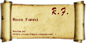 Rozs Fanni névjegykártya